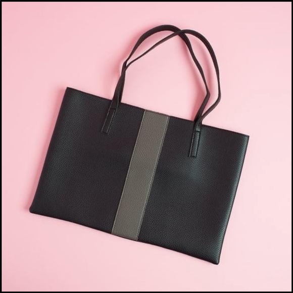 Vince Camuto Vegan Leather Tote - Black and Grey - Picture 11 of 13